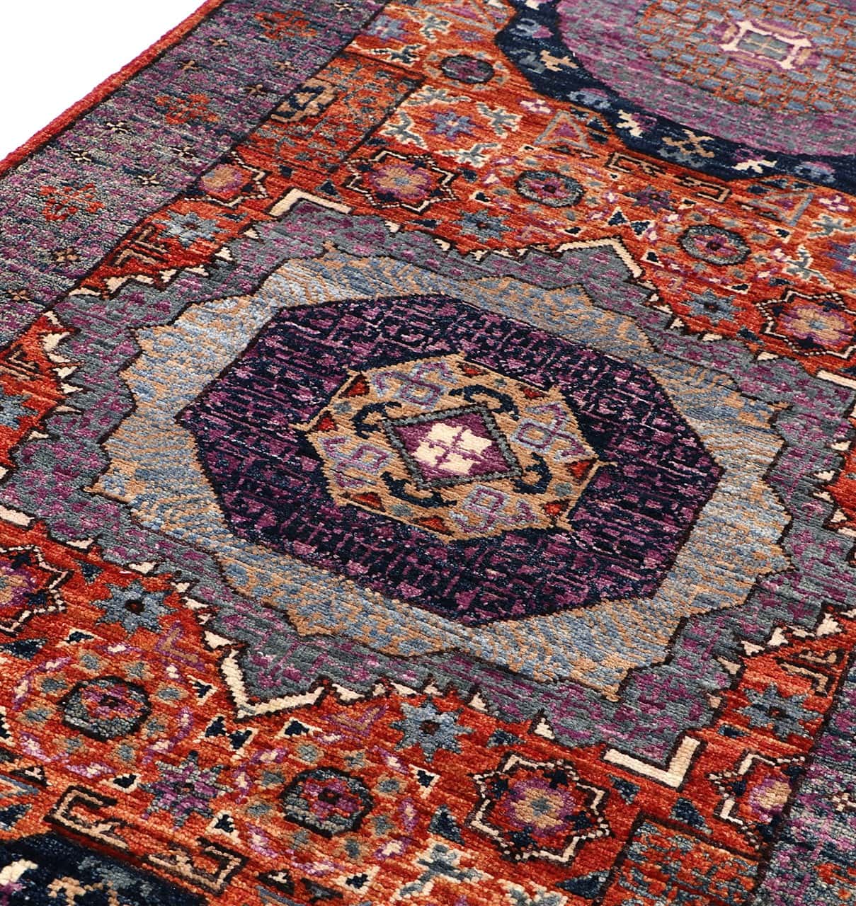 Tappeto Passatoia Mamluk Moderno Multicolore, Fatto a mano, 472x76cm