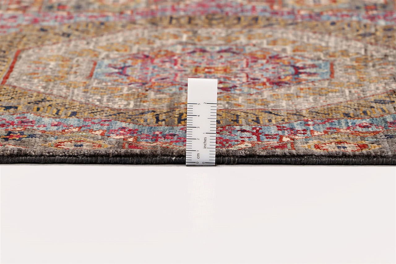 Tappeto Passatoia Mamluk Moderno Multicolore, Fatto a mano, 414x76cm