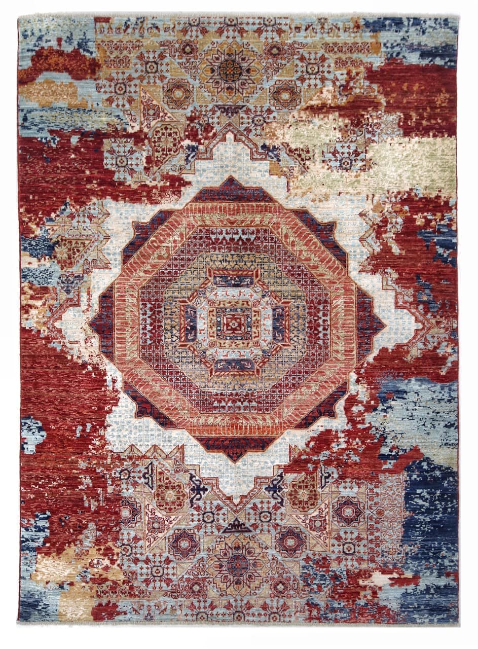Tappeto Mamluk Moderno Multicolore, Fatto a mano, 446x379cm