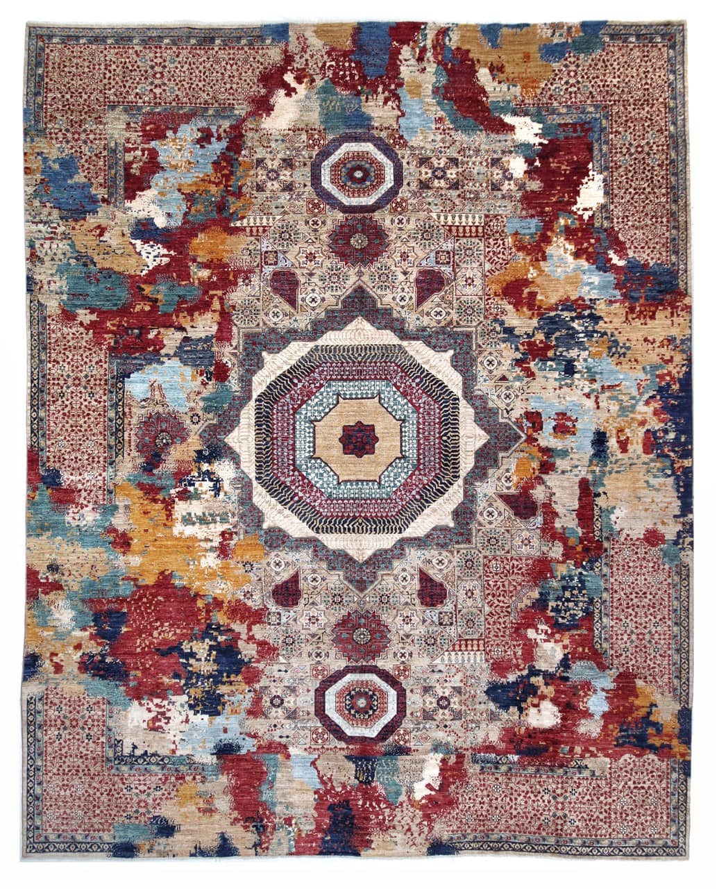 Tappeto Mamluk Moderno Multicolore, Fatto a mano, 452x359cm