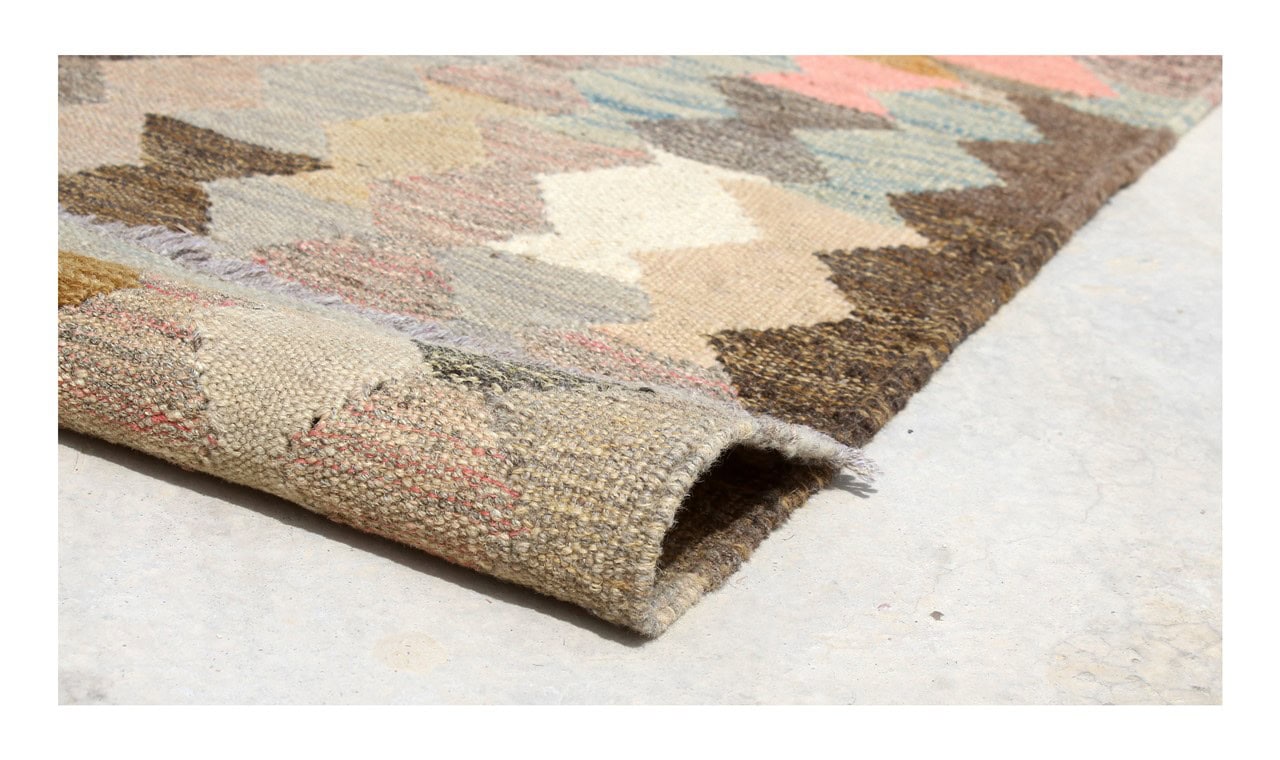 Tappeto Kilim Kaudani Afghan fatto a mano multicolore 344x259cm