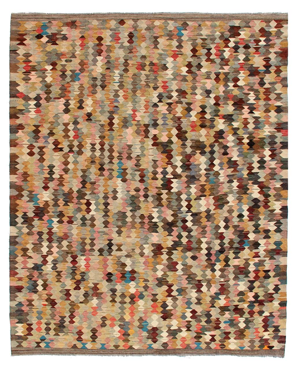 Tappeto Kilim Kaudani Afghan fatto a mano multicolore 394x302cm