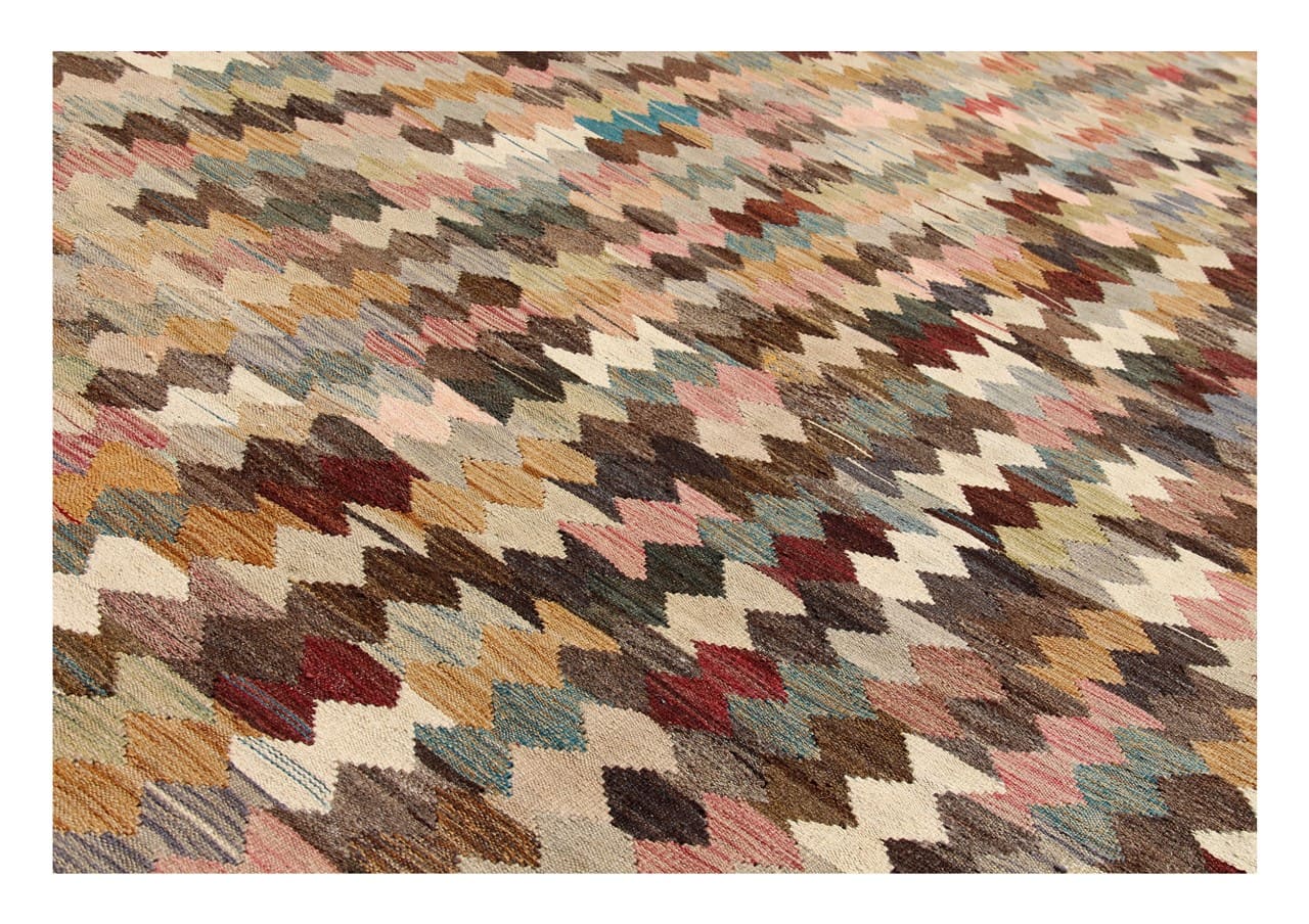Tappeto Kilim Kaudani Afghan fatto a mano multicolore 394x302cm