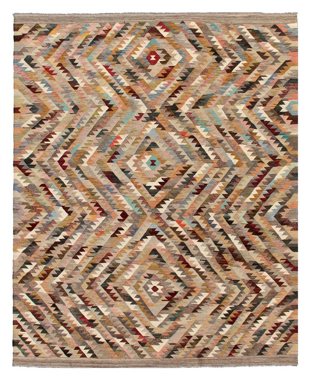 Tappeto Kilim Kaudani Afghan fatto a mano multicolore 392x298cm