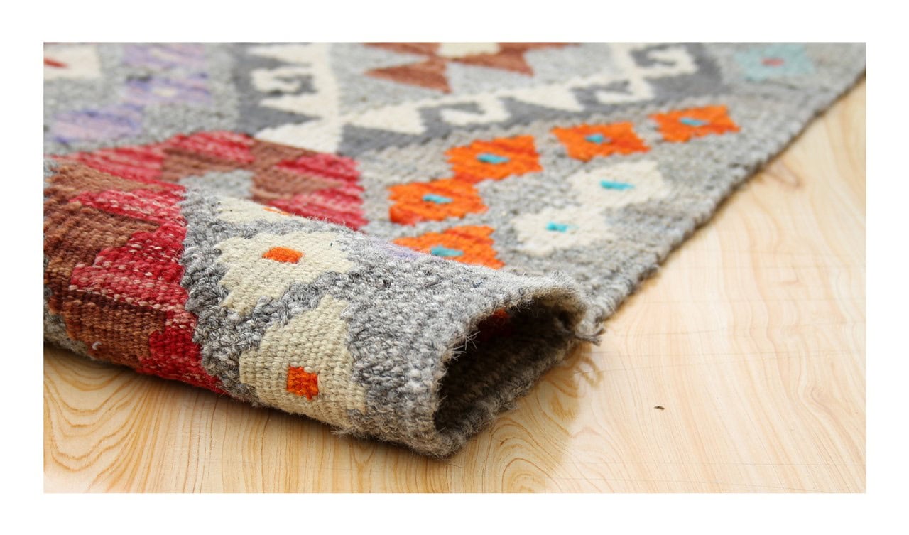 Tappeto Kilim Kaudani Afghan fatto a mano multicolore 388x316cm