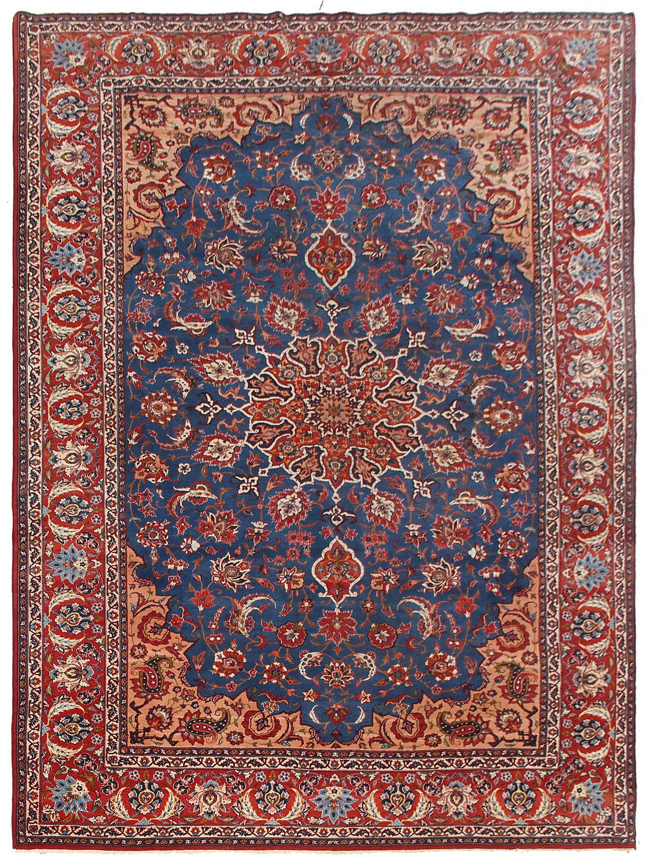 Tappeto Isfahan Antico Persiano Autentico | Annodato a Mano 350x260cm