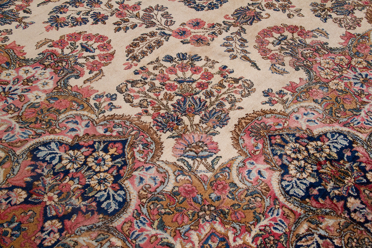 Tappeto Kerman Antico Persiano Autentico | Annodato a Mano 549x337cm