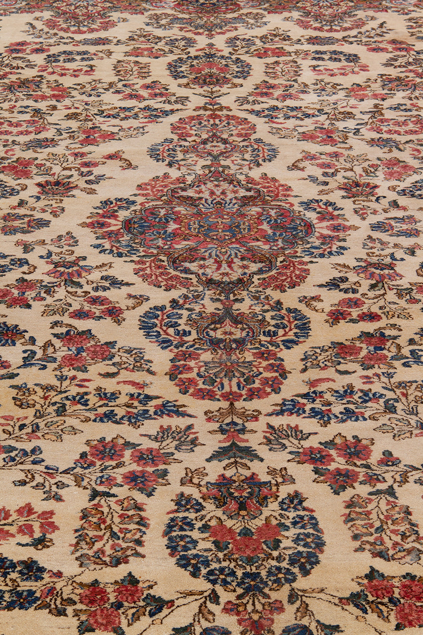 Tappeto Kerman Antico Persiano Autentico | Annodato a Mano 549x337cm