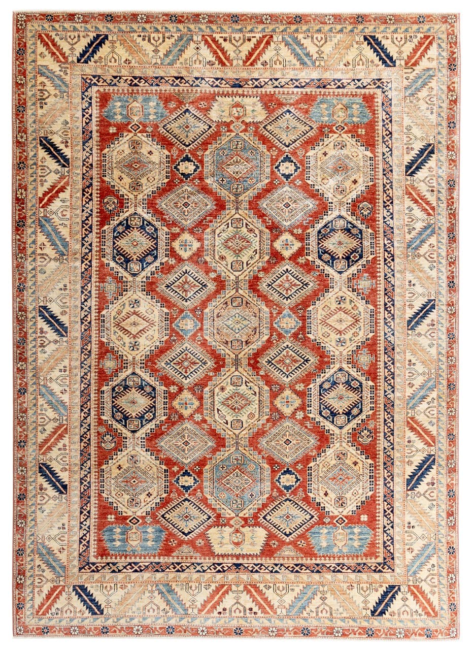 Handmade Premium Afghan Kazak Wool Rug, 379x270cm