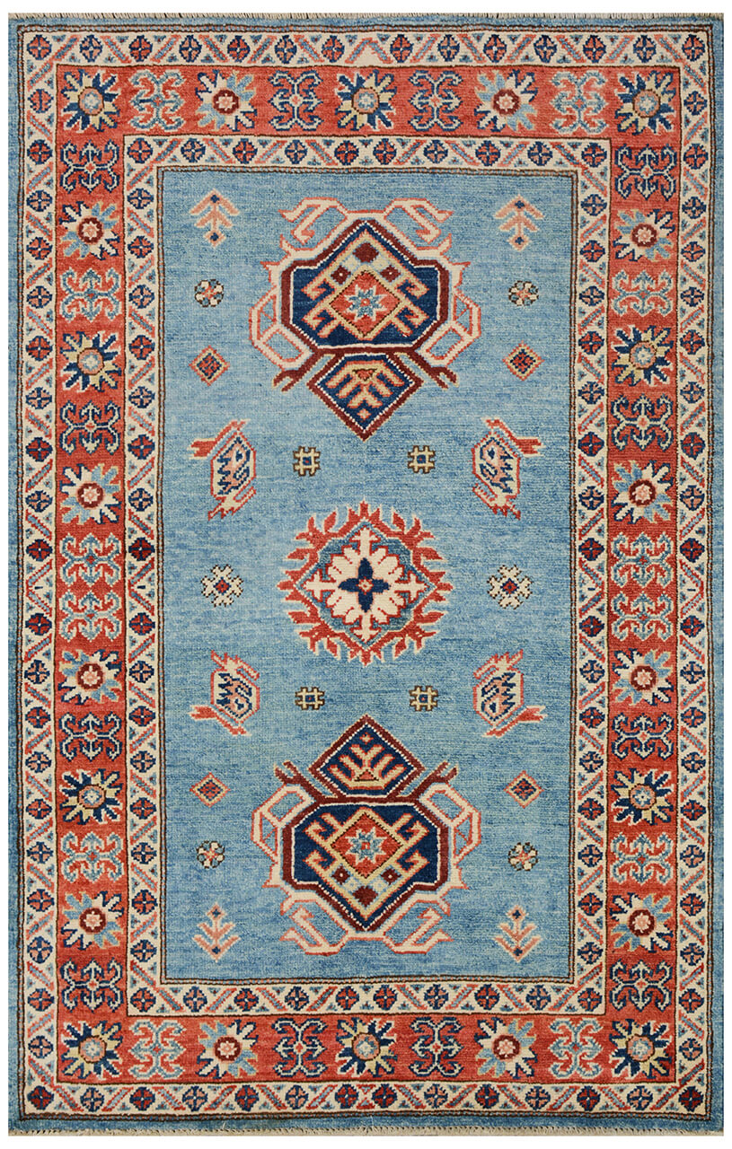 Tappeto Kazak Classico, Multicolore, fatto a mano 146x93 cm