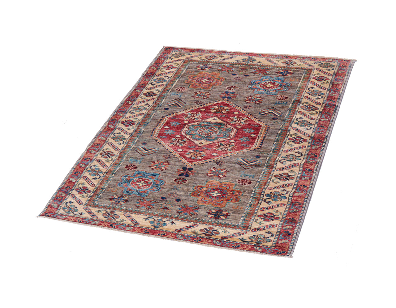 Handmade Premium Afghan Kazak Wool Rug, 162x98cm