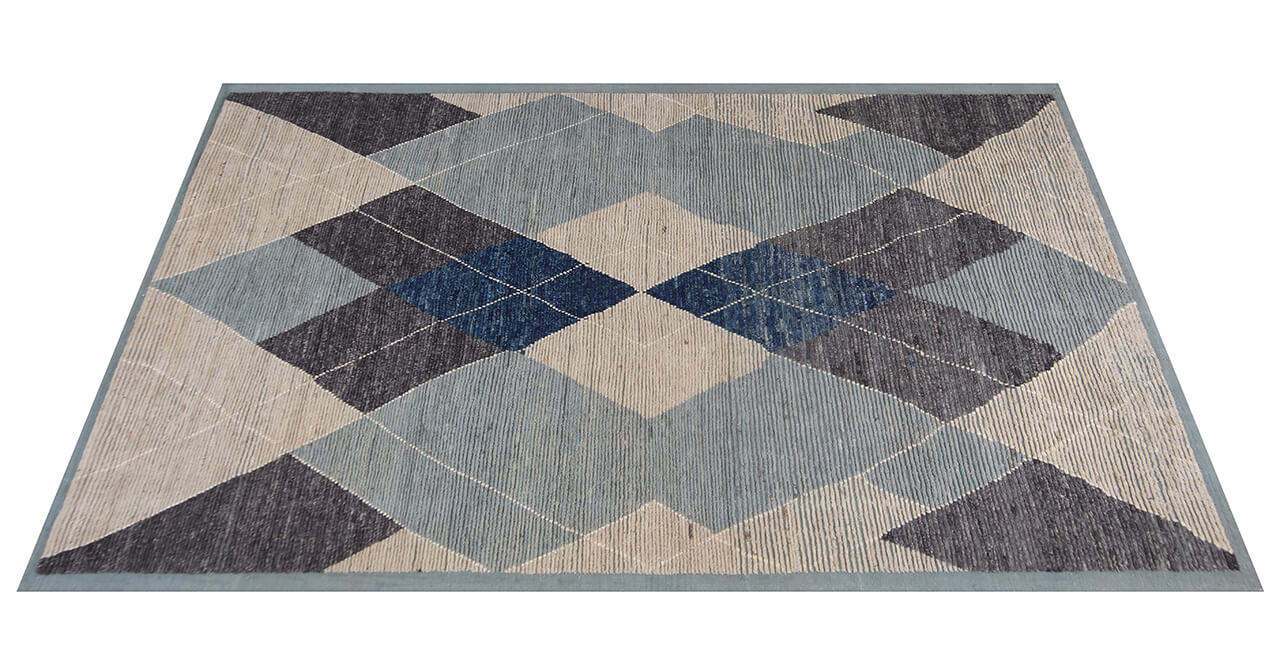 Modern design multi Berber style carpet, handmade 304x201cm