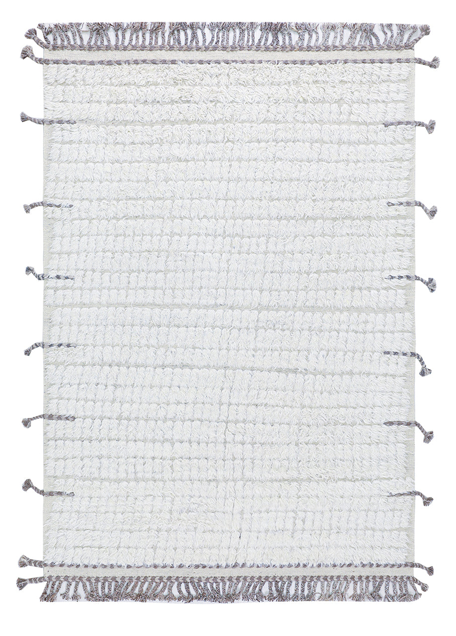 Tappeto design moderno bianco stile berbero, fatto a mano 300x212cm