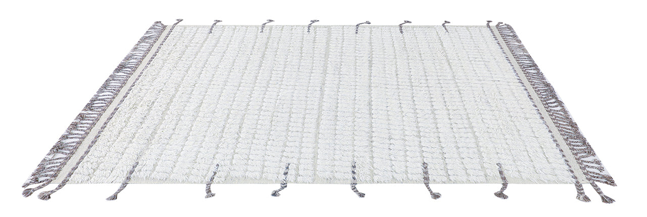 Tappeto design moderno bianco stile berbero, fatto a mano 300x212cm