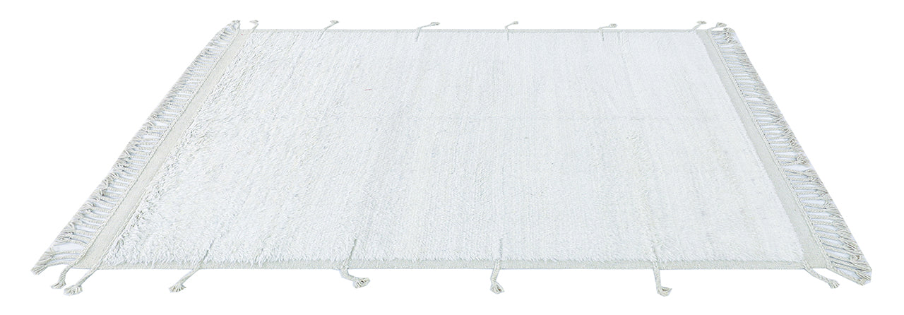 Modern design white Berber style carpet, handmade 237x179cm