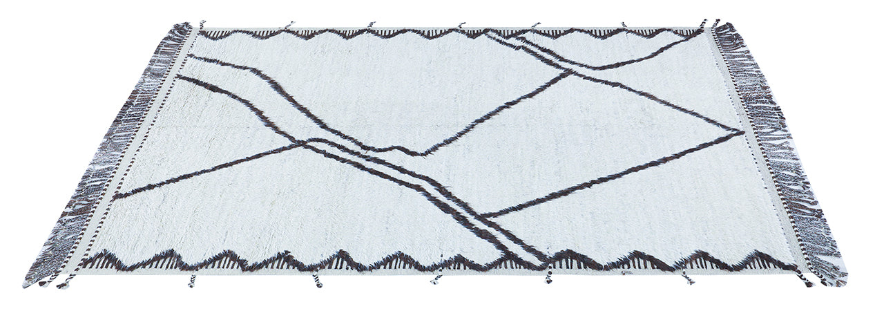 Tappeto design moderno bianco stile berbero, fatto a mano 291x216cm