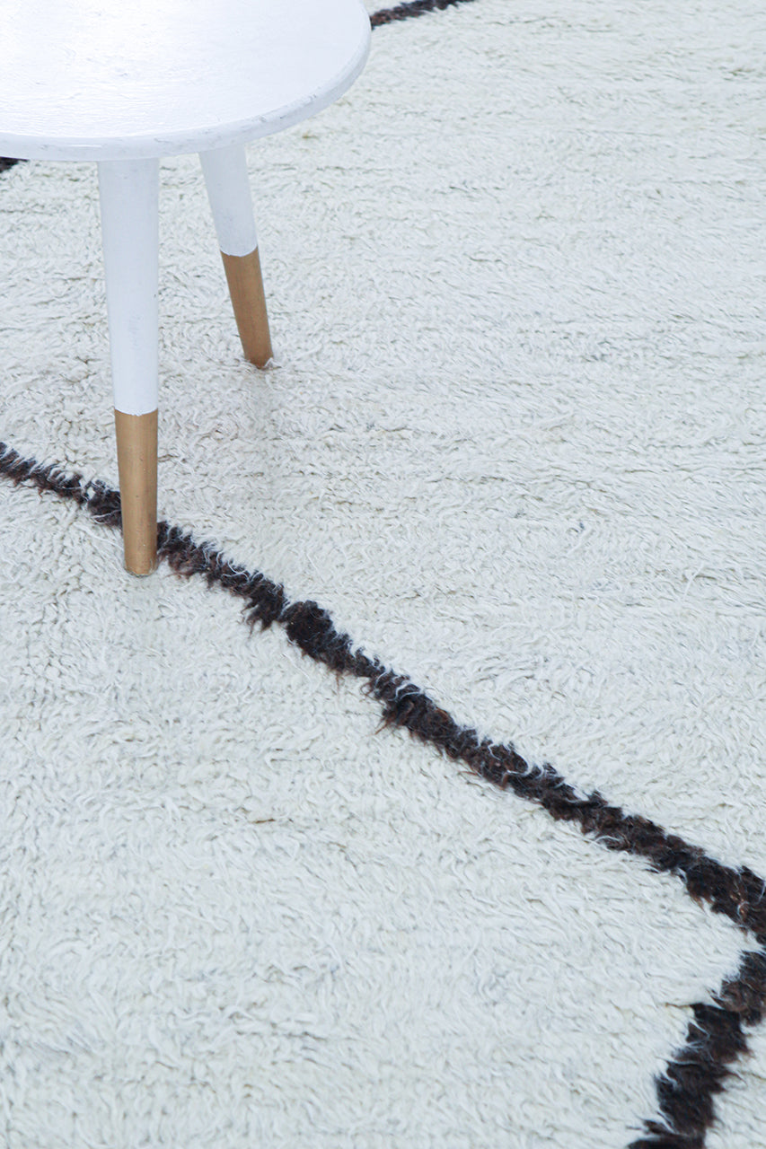 Tappeto design moderno bianco stile berbero, fatto a mano 291x216cm