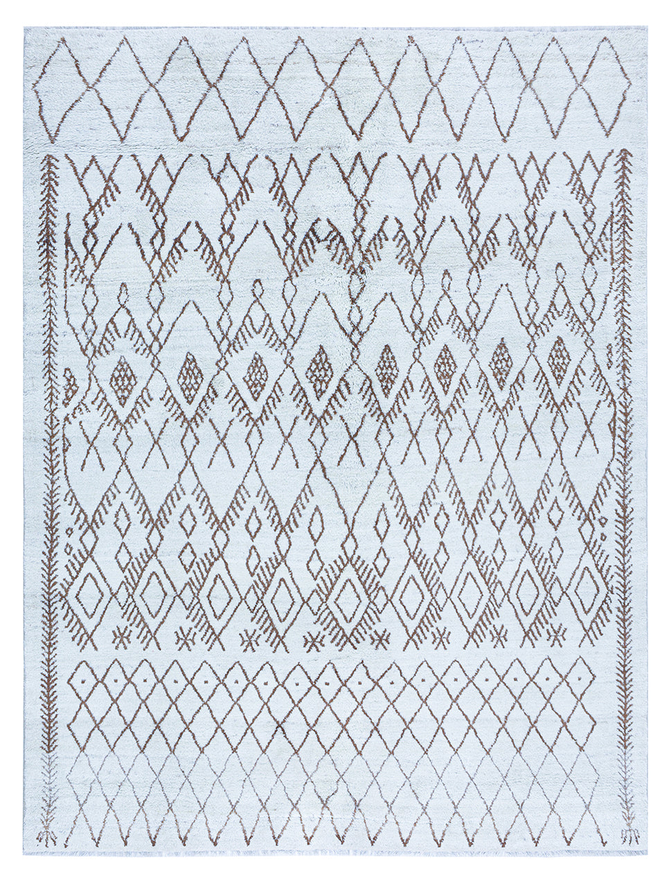 Modern design white Berber style carpet, handmade 267x202cm