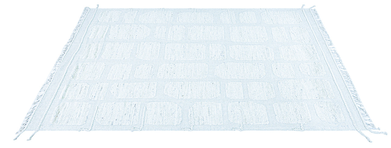 Tappeto design moderno bianco stile berbero, fatto a mano 302x193cm