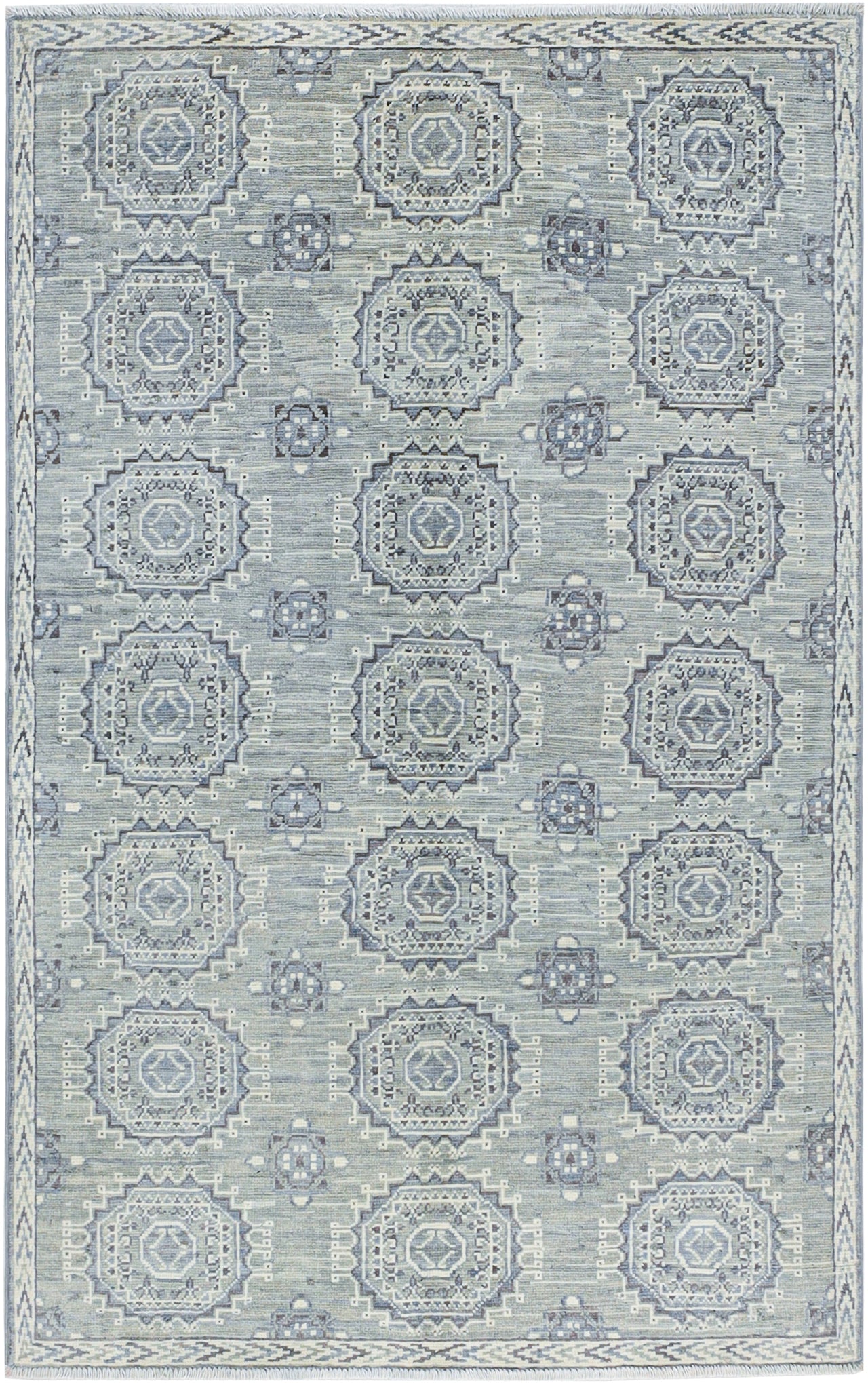 Classic Kazak carpet, Grey, handmade, 178x109cm