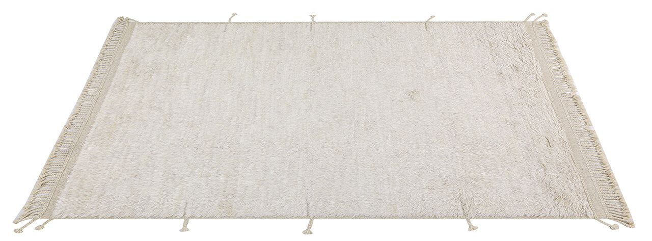 Tappeto design moderno bianco stile berbero, fatto a mano 240x180cm