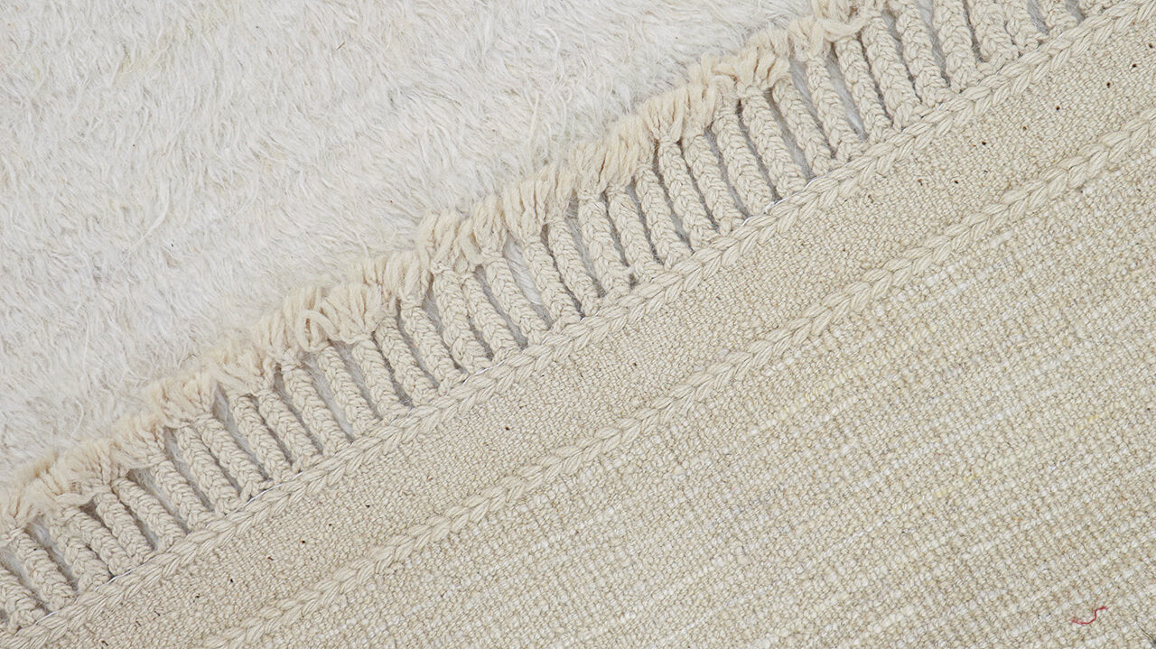 Tappeto design moderno bianco stile berbero, fatto a mano 240x180cm