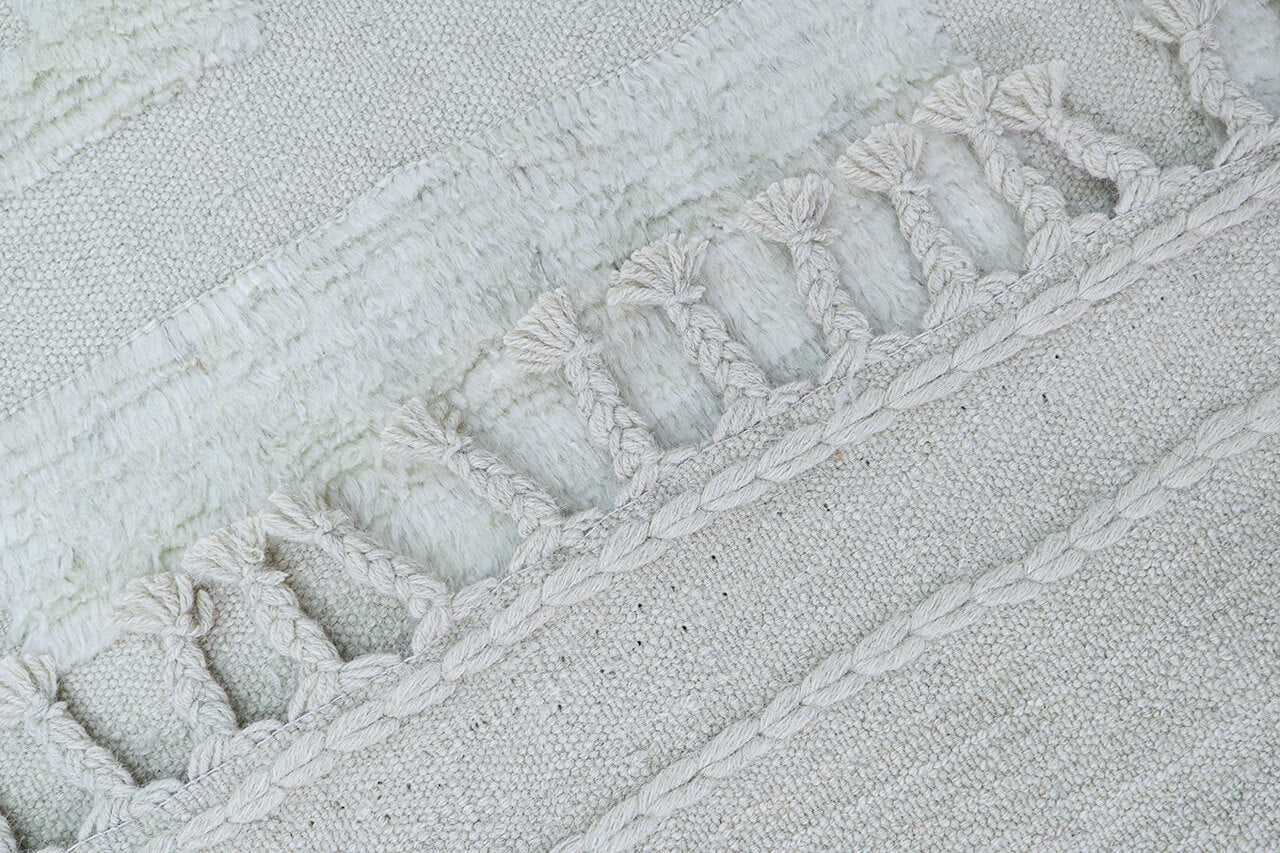 Modern design white Berber style carpet, handmade 293x201cm