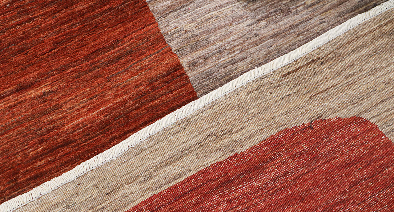Modern design wool carpet, handmade, multi, 243x175cm