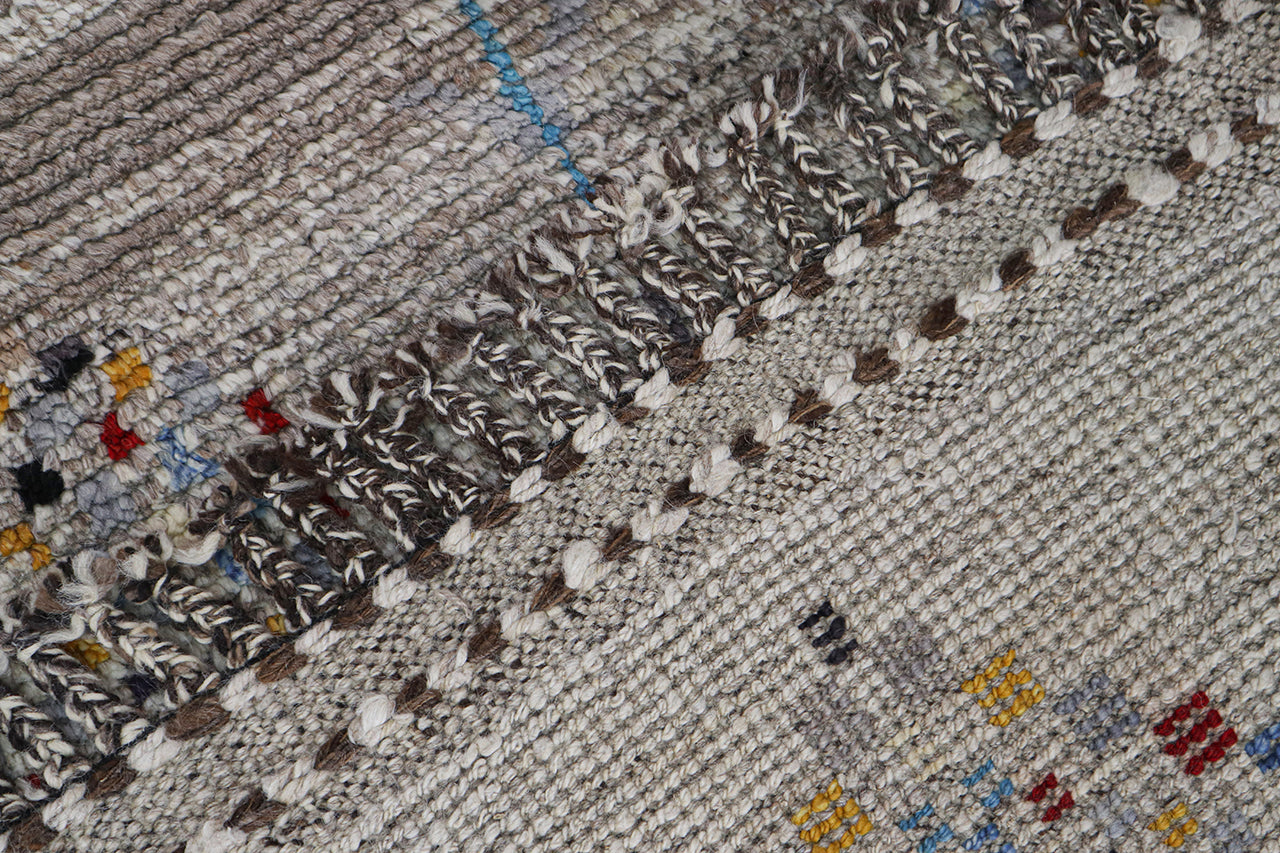 Modern design grey Berber style carpet, handmade 223x152cm