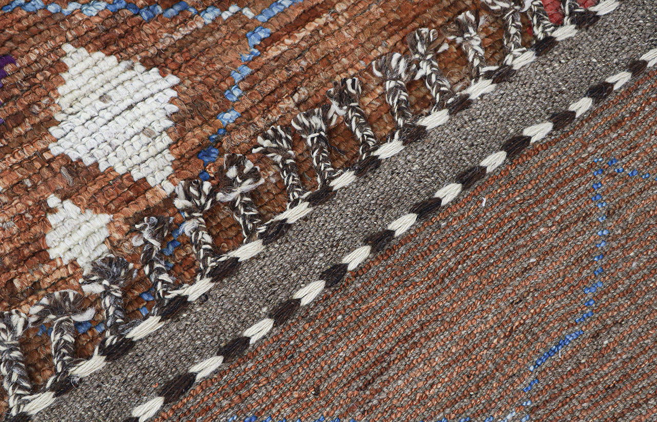 Modern design brown Berber style carpet, handmade 290x253cm