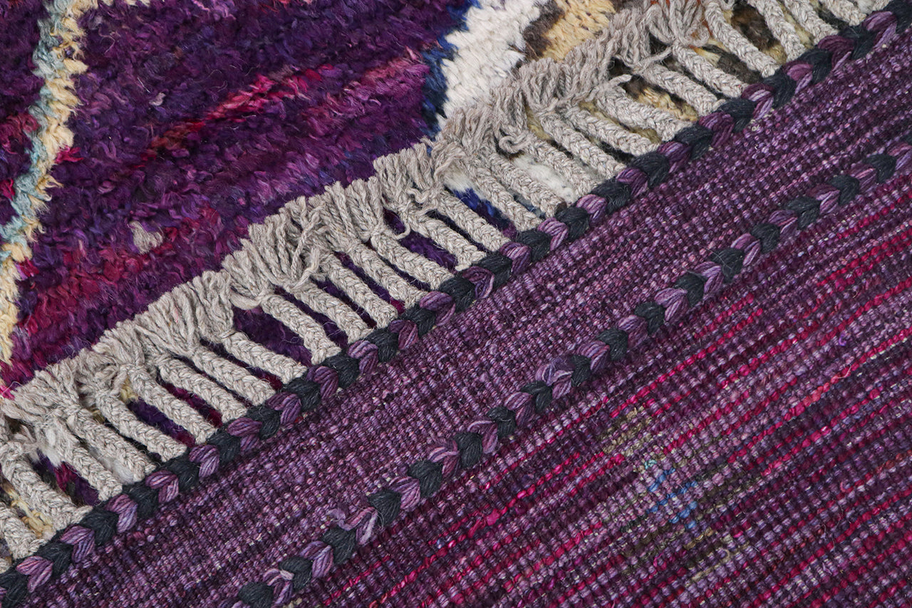 Modern design purple Berber style carpet, handmade 256x178cm