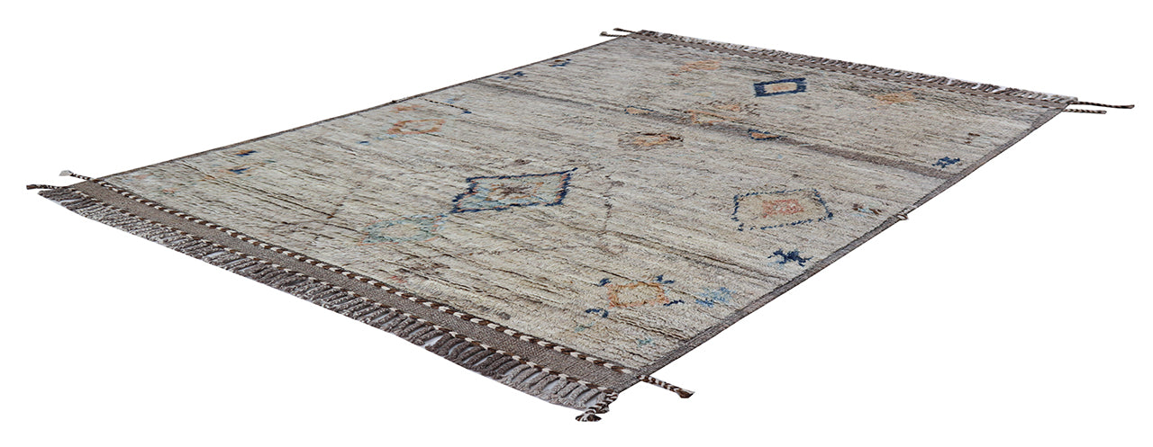 Modern design grey Berber style carpet, handmade 210x153cm