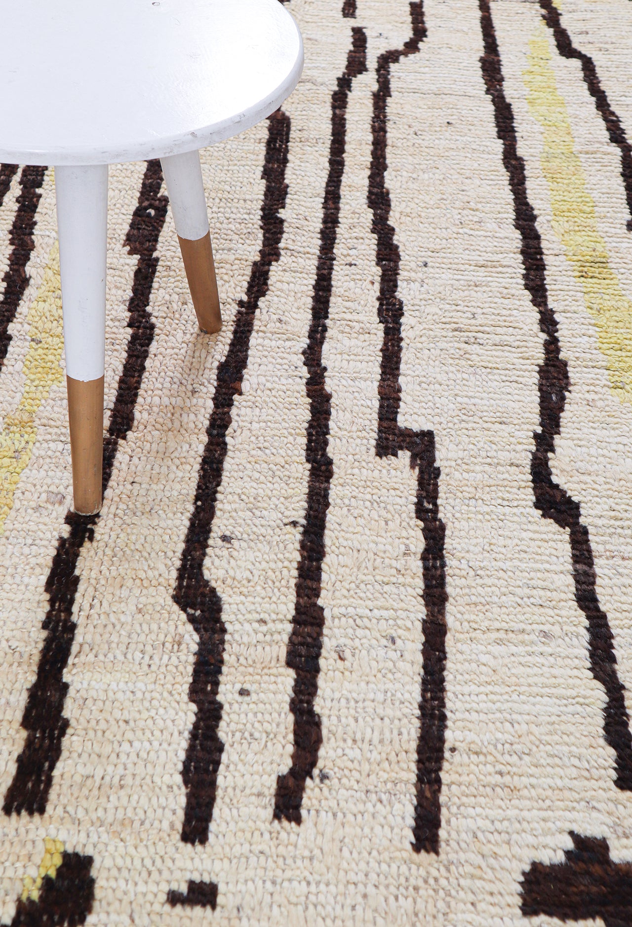 Modern design white Berber style carpet, handmade 236x179cm