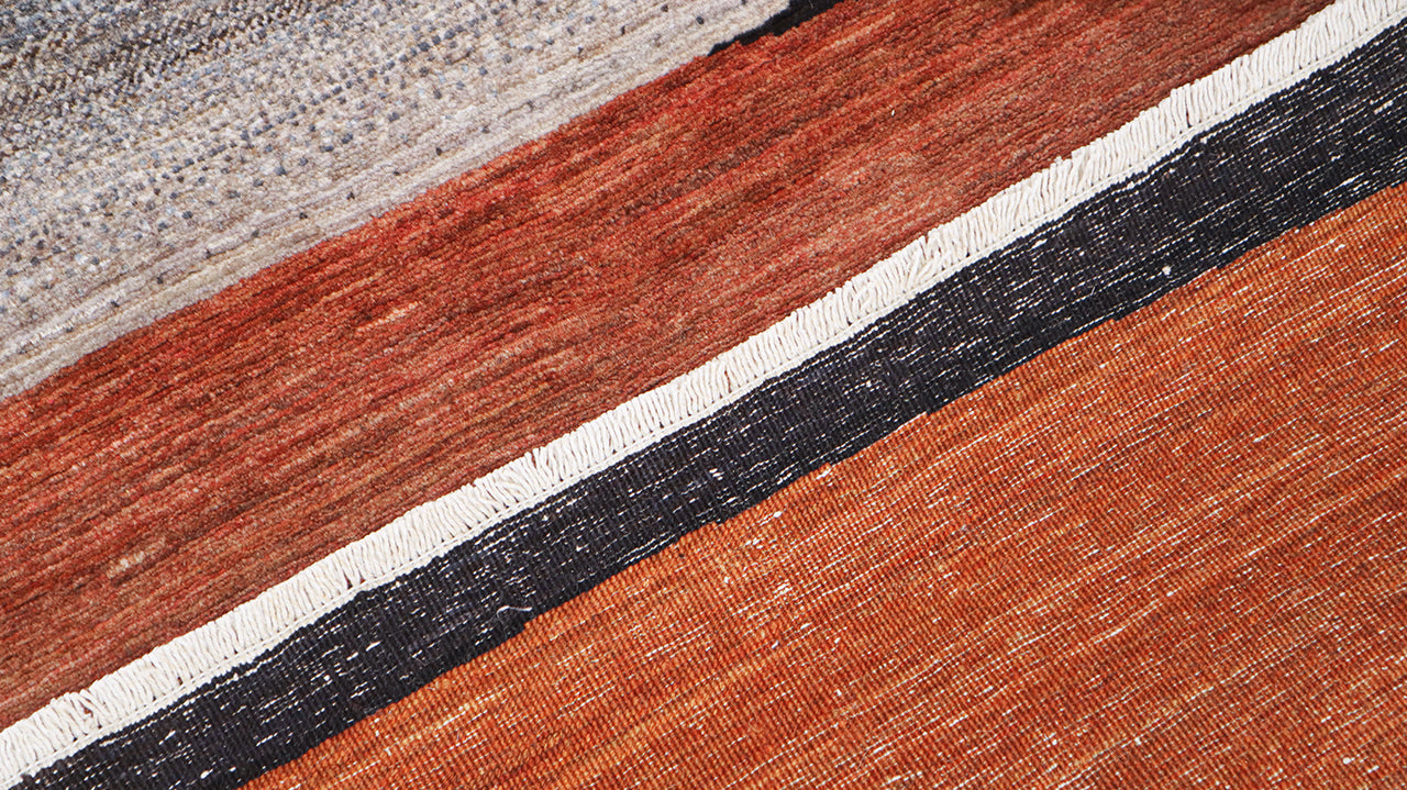 Modern design wool carpet, handmade, multi, 234x175cm