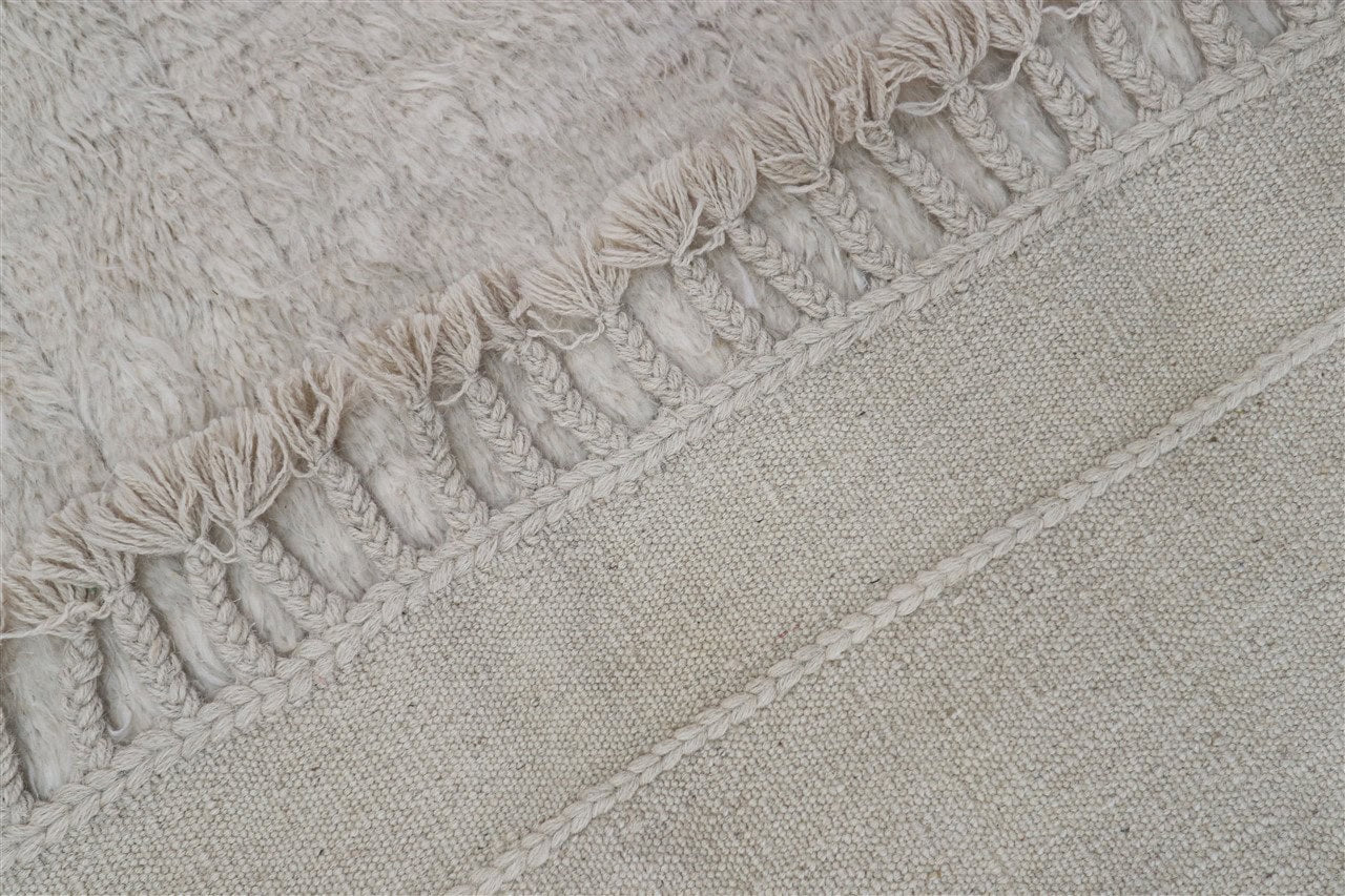 Modern design white Berber style carpet, handmade 306x202cm