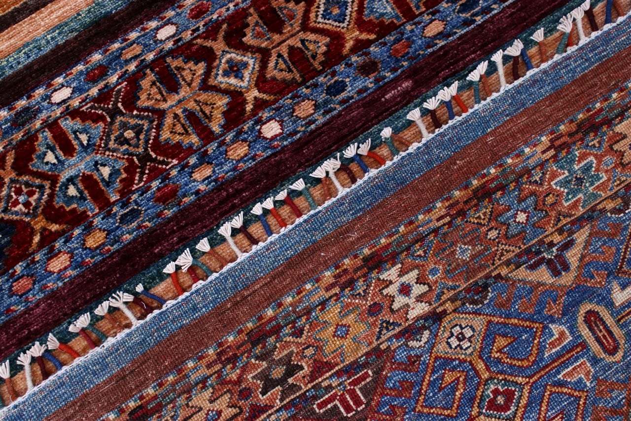 Afghan wool carpet multi, handmade 240x174cm