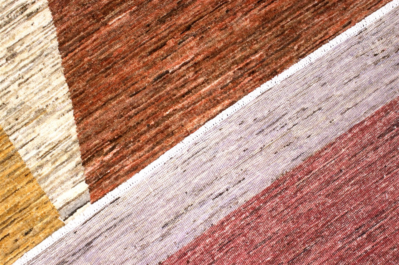 Handmade Modern Wool Rug, Geometric Design, 228x159cm