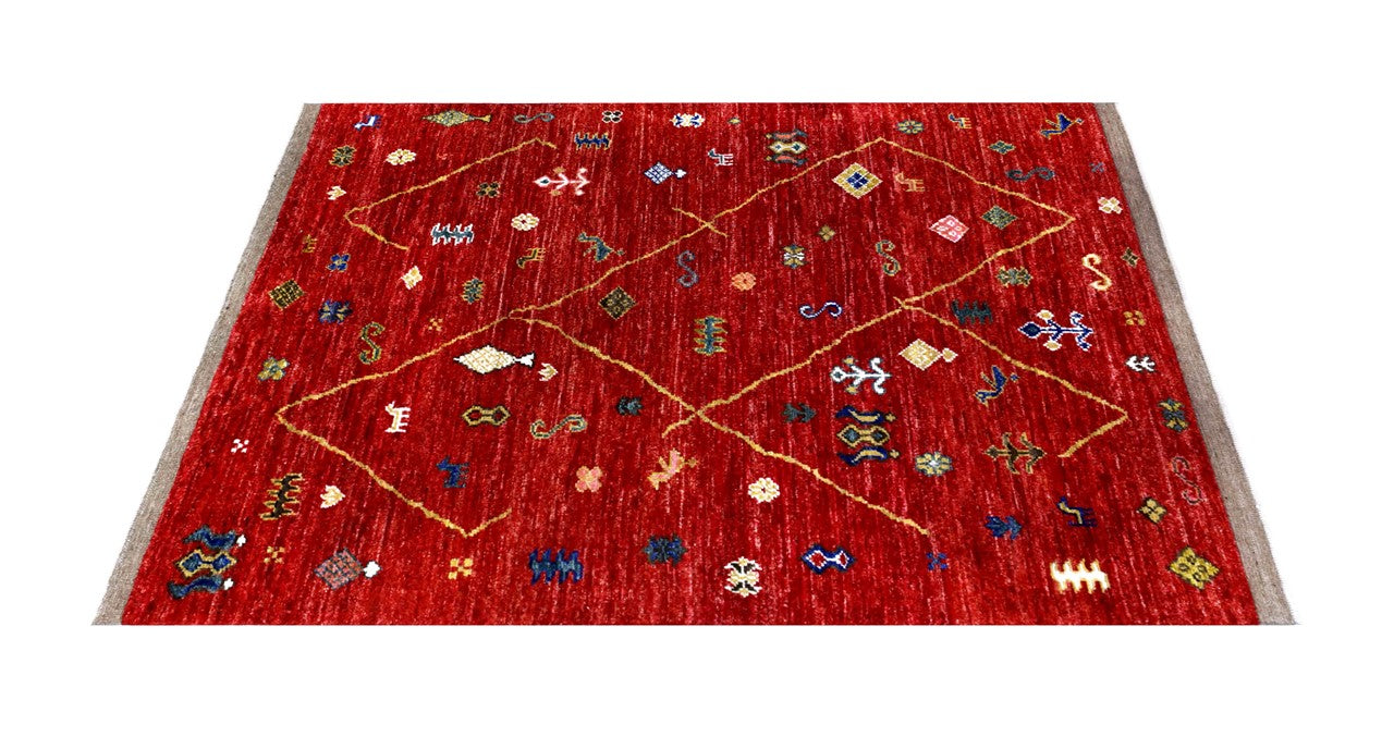 Handmade Tribal Berber Style Rug, 199x153cm