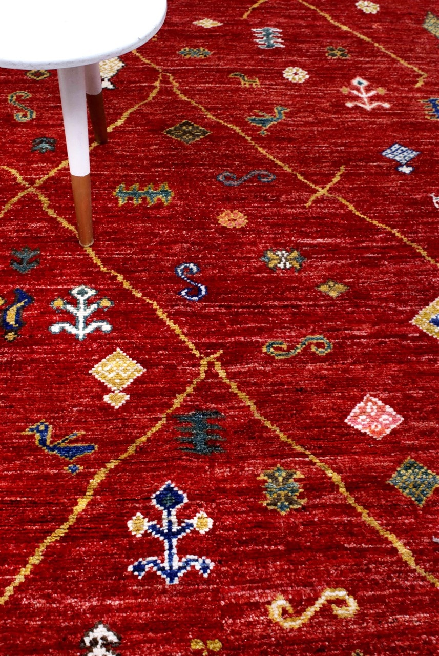 Handmade Tribal Berber Style Rug, 199x153cm