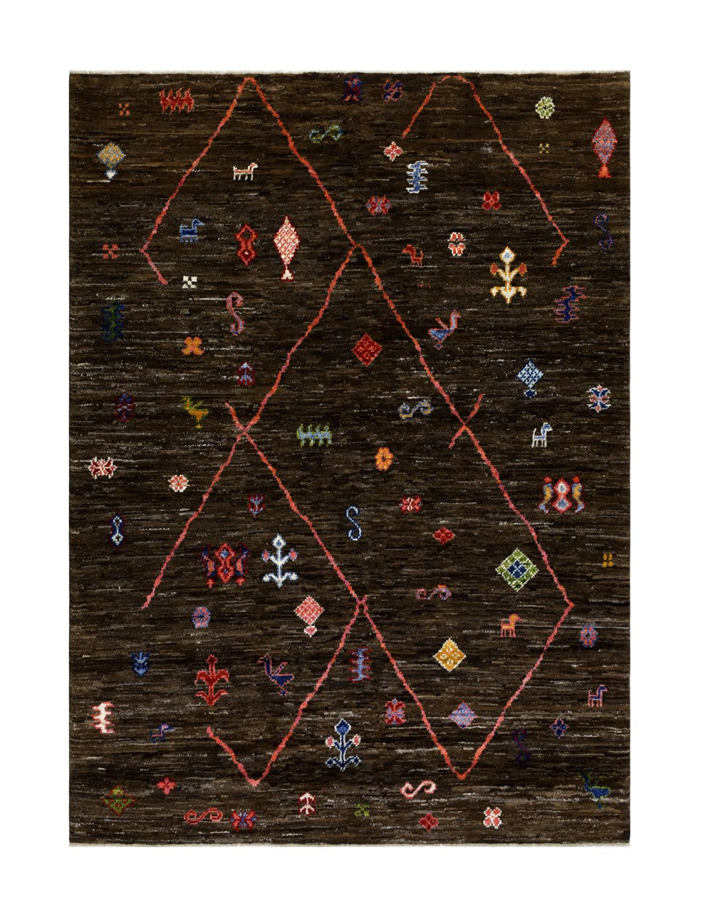 Handmade Tribal Berber Style Rug, 241x177cm