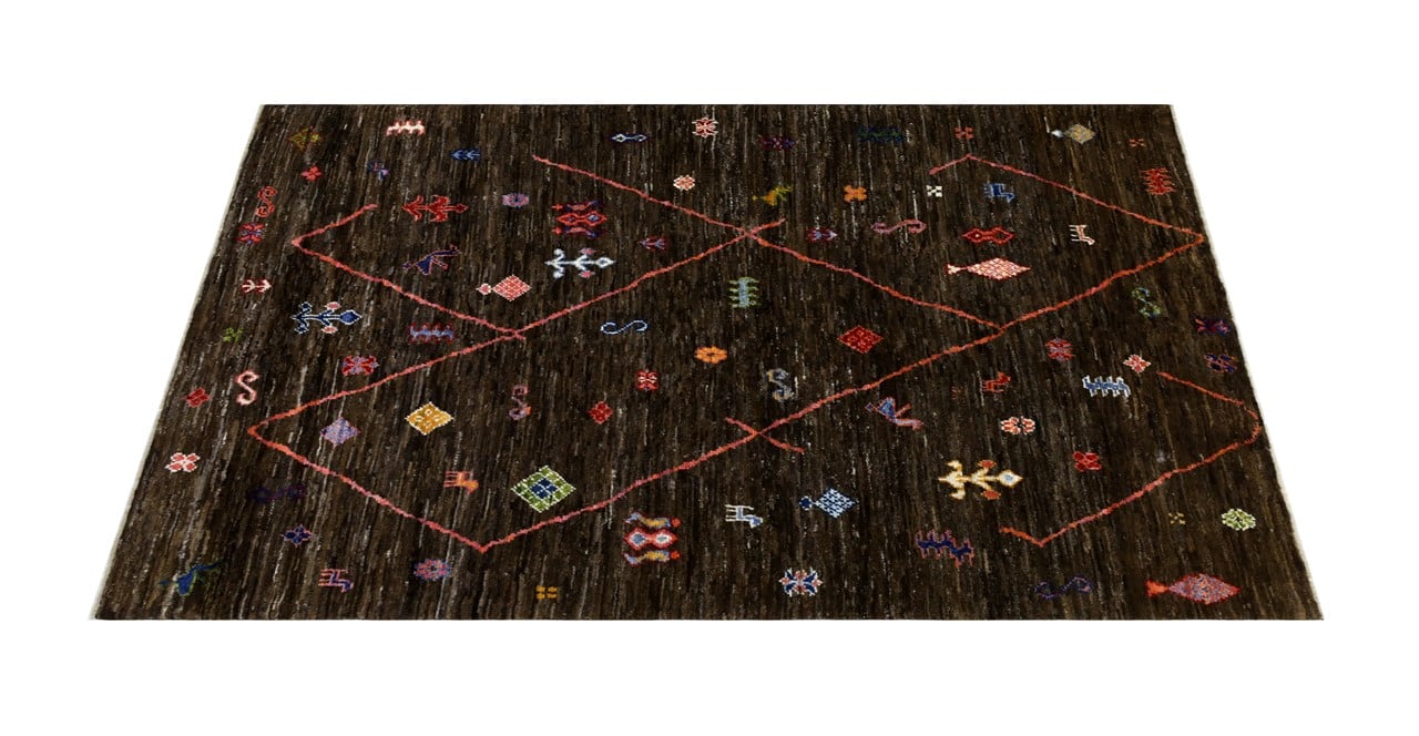 Handmade Tribal Berber Style Rug, 241x177cm