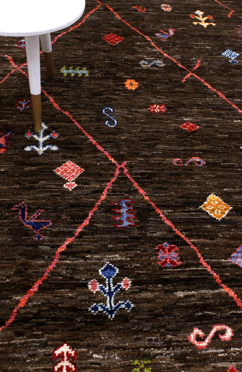 Handmade Tribal Berber Style Rug, 241x177cm