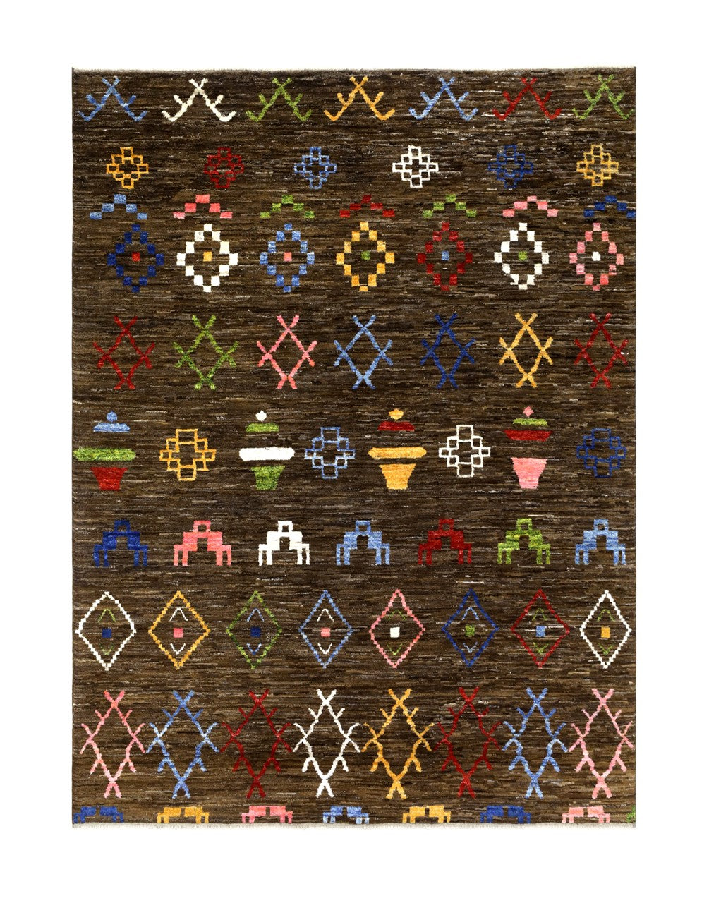 Handmade Tribal Rug Brown 296_230 cm