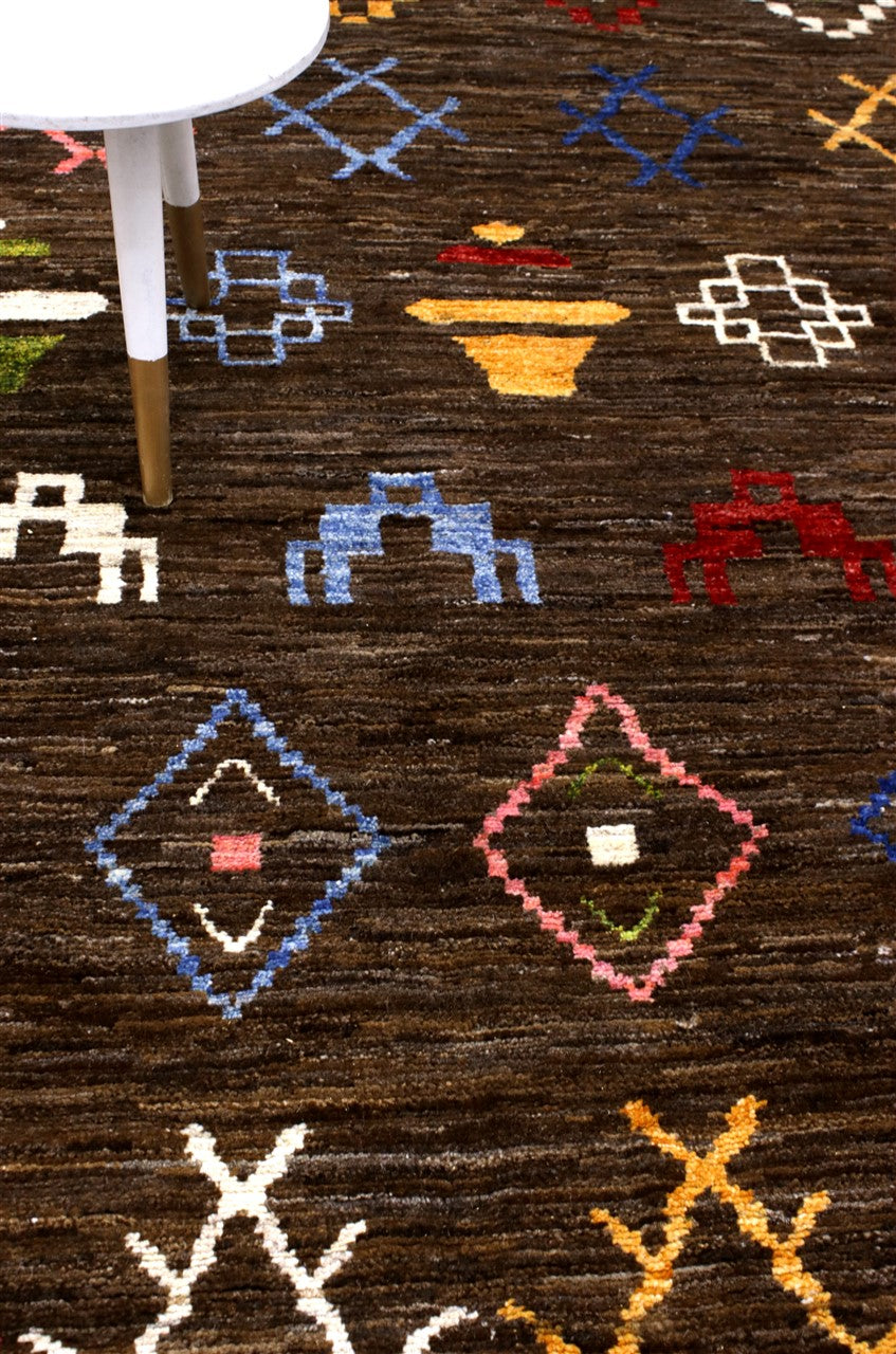 Handmade Tribal Rug Brown 296_230 cm