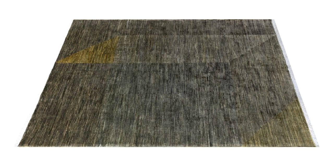 Handmade Modern Wool Rug, Geometric Design, 237x172cm