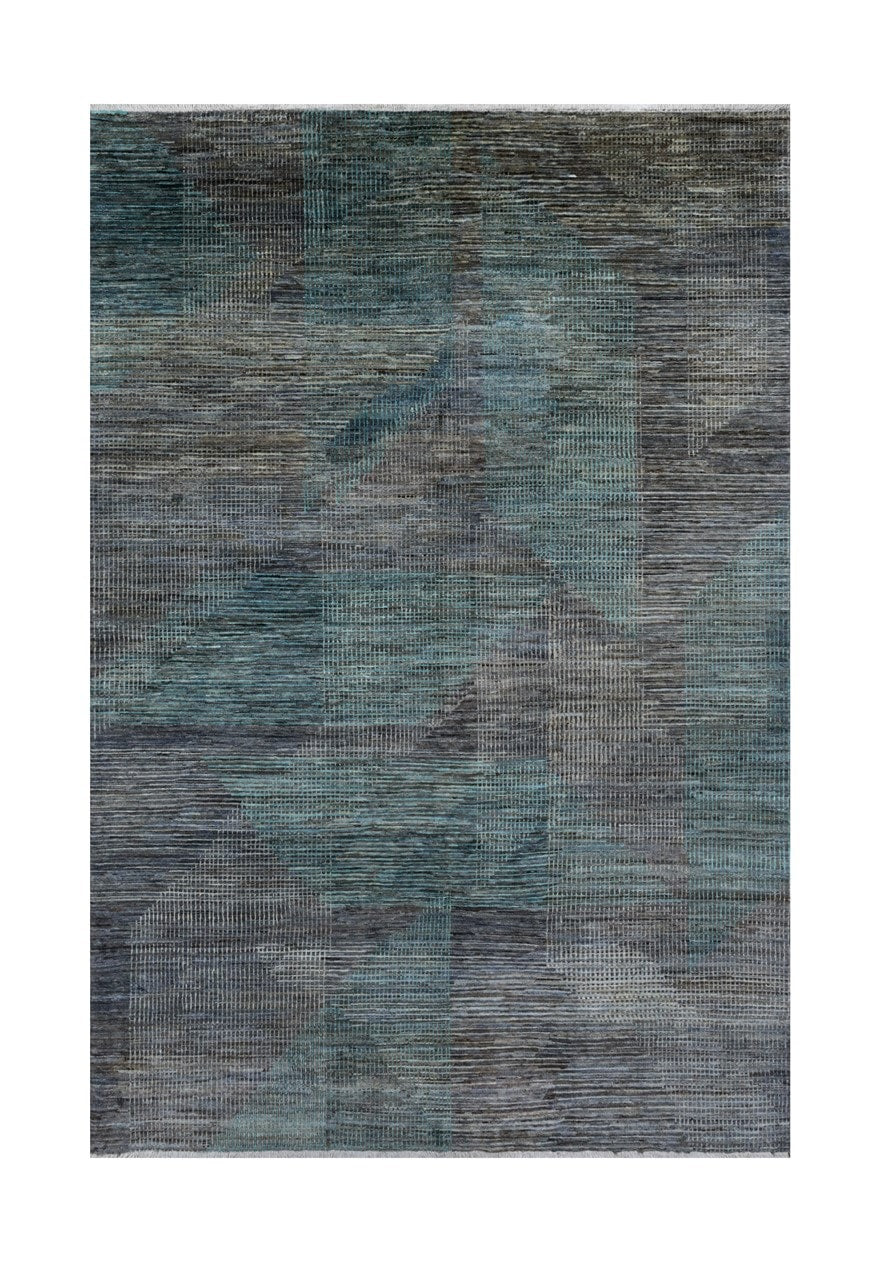 Tappeto Moderno in lana, fatto a mano, design geometrico 296x198cm