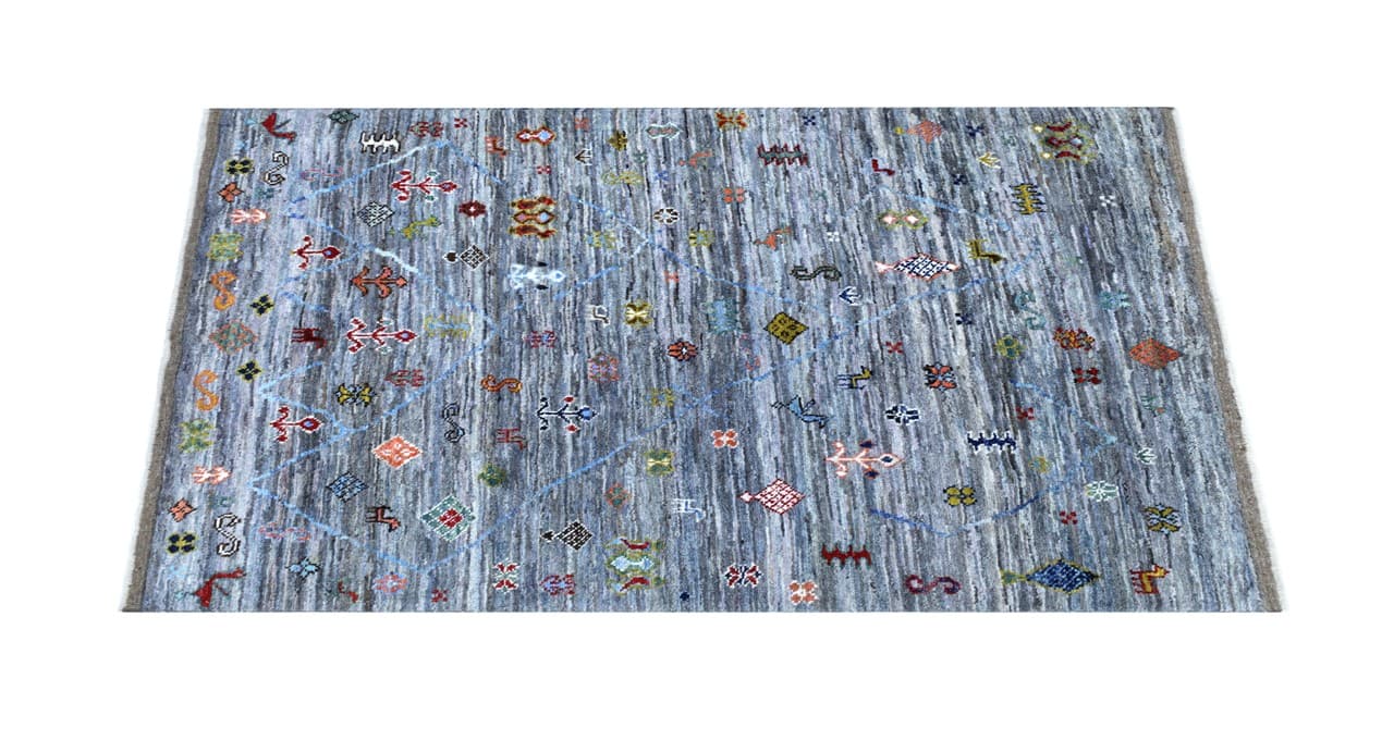 Tappeto stile berbero tribale, fatto a mano 202x154cm