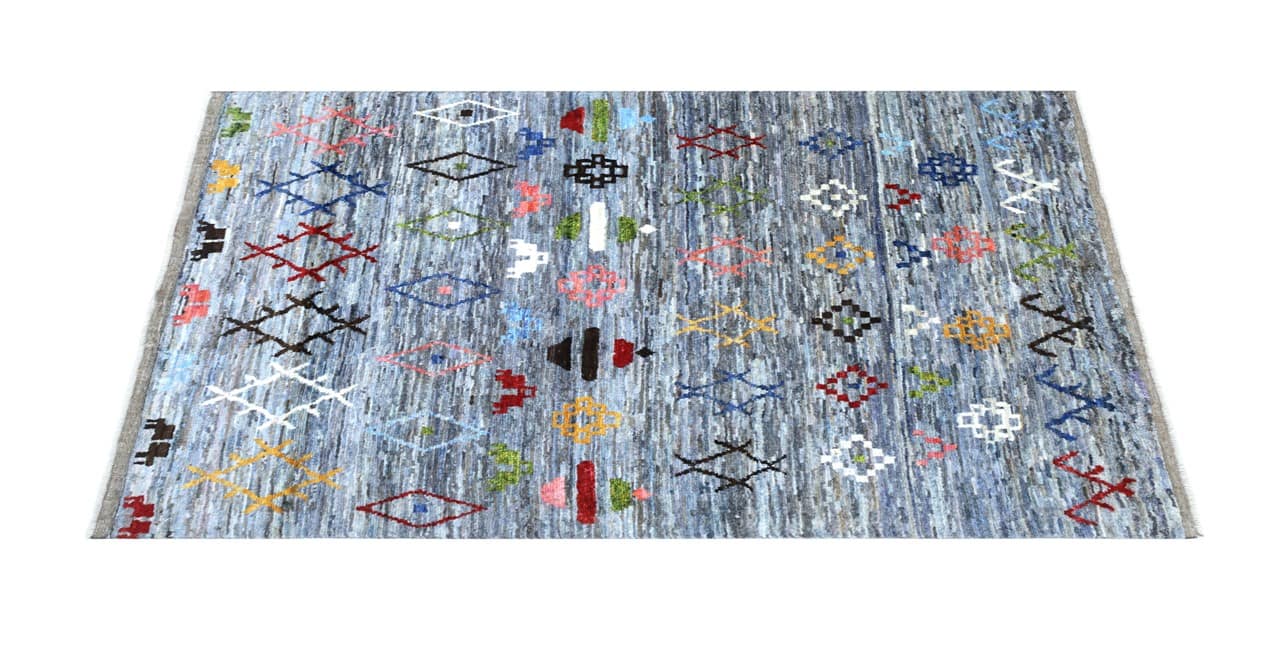 Tappeto stile berbero tribale, fatto a mano 203x155cm
