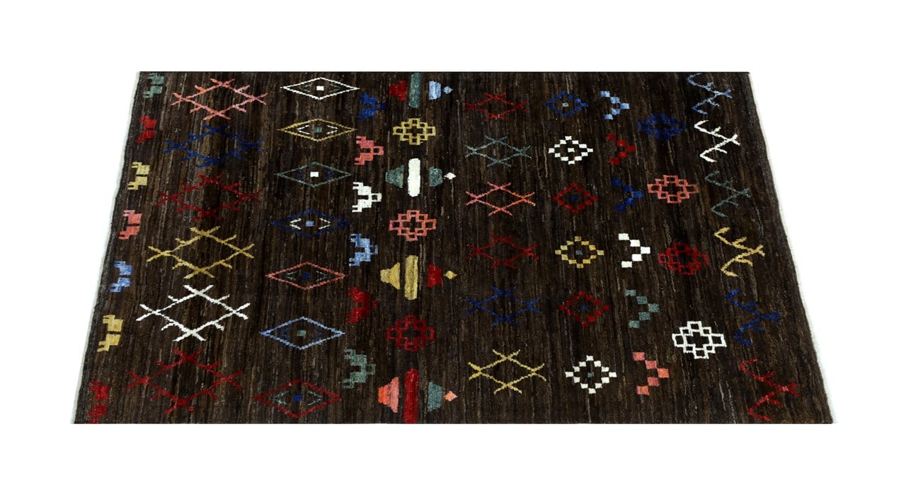 Tappeto stile berbero tribale, fatto a mano 203x160cm