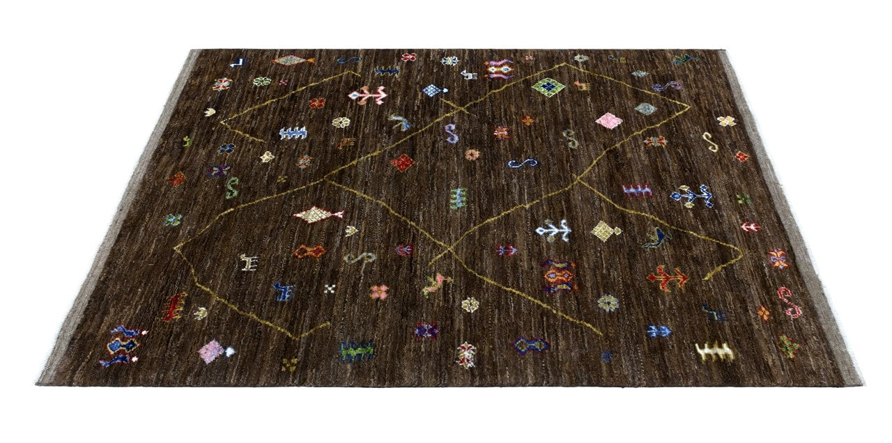 Handmade Tribal Berber Style Rug, 203x156cm